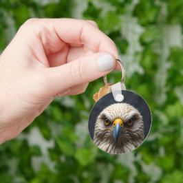 Gesmolten vogelportret sleutelhanger