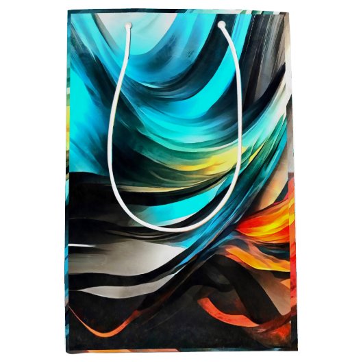 Gesmolten Warmte Levendig Abstract Landschap 3 Medium Cadeauzakje (Voorkant)