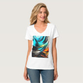Gesmolten Warmte Levendig Abstract Landschap 3 T-shirt (Voorkant volledig)