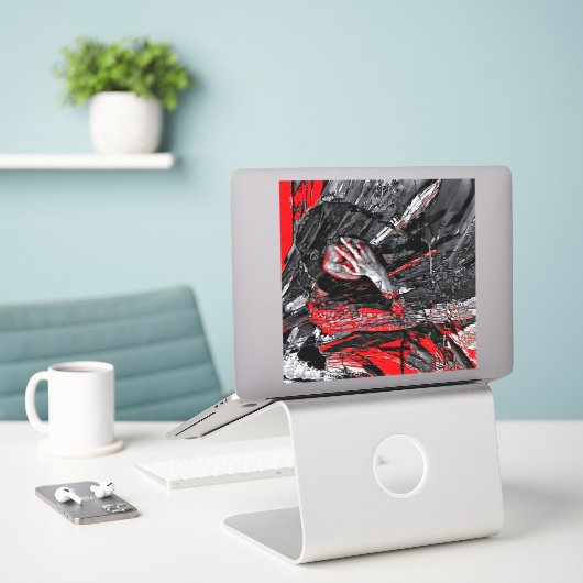 gesmolten ziel sticker (Laptop op bureau)