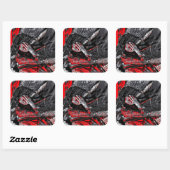 gesmolten ziel vierkante sticker (Vel)