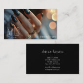 Gesmolten zwart Sparkles Nail Art Visitekaartje (Voorkant / Achterkant)