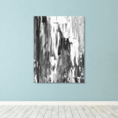 'Gesmolten' Zwart-wit Abstracte kunst Canvas Afdruk (Insitu (Houten vloer))
