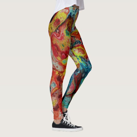 Gesmorste verf marmer leggings (Rechts)