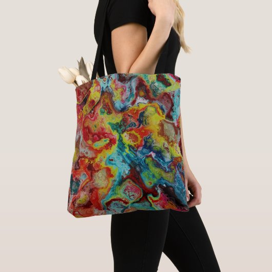 Gesmorste verf marmer tote bag (Dichtbij)