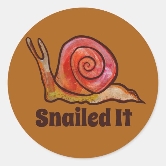 Gesnaild het Snail Art Ronde Sticker (Voorkant)