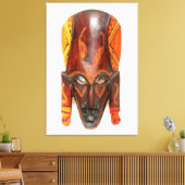Gesneden Afrikaans masker verpakt canvas (Insitu (Woonkamer))