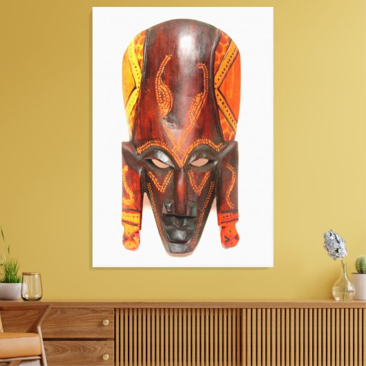 Gesneden Afrikaans masker verpakt canvas (Insitu (Woonkamer))