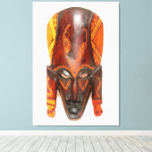 Gesneden Afrikaans masker verpakt canvas Afdruk (Insitu (Houten vloer))