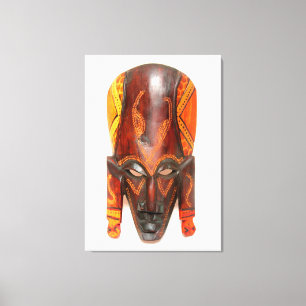 gesneden Afrikaans masker verpakt in canvas Afdruk