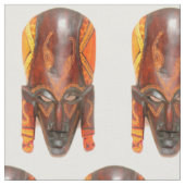 gesneden Afrikaanse maskers op wit Stof (Close Up)