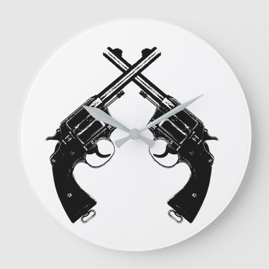 Gesneden Antiek revolvers //  Pistolen in zwart Grote Klok (Voorkant)