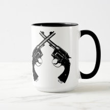 Gesneden Antiek revolvers // Pistolen in zwart