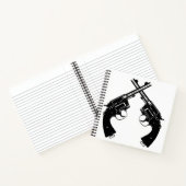 Gesneden Antiek revolvers //  Pistolen in zwart Notitieboek (Binnen)