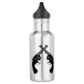 Gesneden Antiek revolvers // Pistolen in zwart Waterfles (Links)