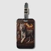 Gesneden Bengaalse tijgers in het bos Bagagelabel (Voorkant (verticaal))