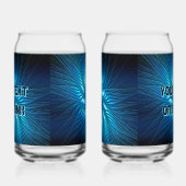 Gesneden Blauwe Star Canvas Print Blikvorm Glas (Links)