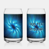 Gesneden Blauwe Star Canvas Print Blikvorm Glas (Achterkant)