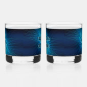 Gesneden Blauwe Star Canvas Print Whisky Glas (Rechts)
