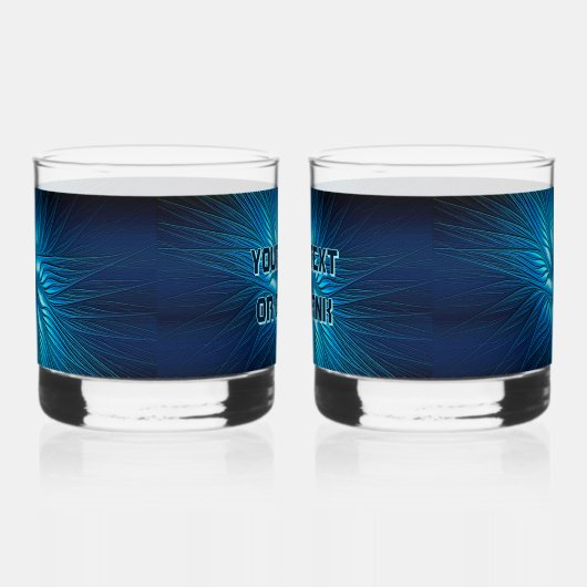 Gesneden Blauwe Star Canvas Print Whisky Glas (Rechts)