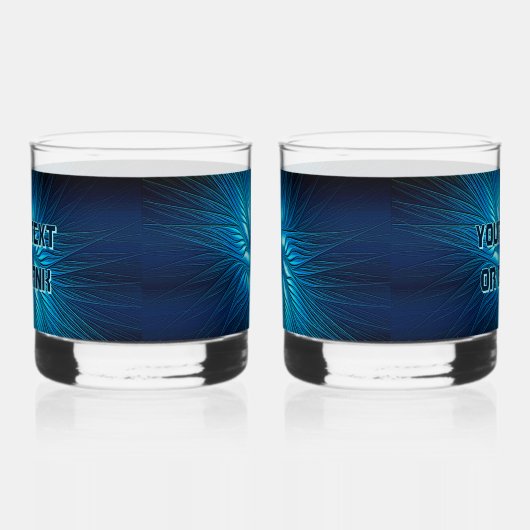 Gesneden Blauwe Star Canvas Print Whisky Glas (Links)