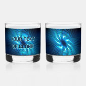 Gesneden blauwe ster canvasprint whisky glas (Voorkant)