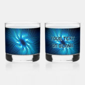 Gesneden blauwe ster canvasprint whisky glas (Achterkant)