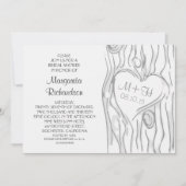 Gesneden boom moderne bruids douche uitnodigingen (Voorkant)