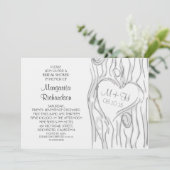 Gesneden boom moderne bruids douche uitnodigingen (Staand voorkant)