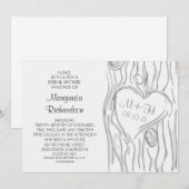 Gesneden boom moderne bruids douche uitnodigingen (Voorkant / Achterkant)