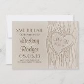 Gesneden boom rustiek Bewaar de datumkaarten Save The Date (Voorkant)