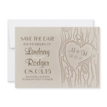 Gesneden boom rustiek Bewaar de datumkaarten