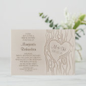 Gesneden boom rustieke bruids douche uitnodigingen (Staand voorkant)