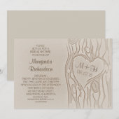 Gesneden boom rustieke bruids douche uitnodigingen (Voorkant / Achterkant)