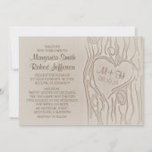 Gesneden boom rustieke bruiloft uitnodigingen (Voorkant)