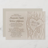 Gesneden boom rustieke bruiloft uitnodigingen (Voorkant / Achterkant)