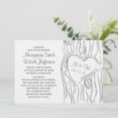 Gesneden boom rustieke bruiloft uitnodigingen (Staand voorkant)