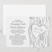 Gesneden boom rustieke bruiloft uitnodigingen (Voorkant / Achterkant)