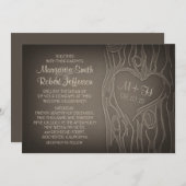 Gesneden boom vintage bruiloft uitnodigingen (Voorkant / Achterkant)