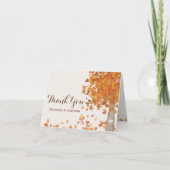 Gesneden boomstam initiële herfst bruiloft dankkaa bedankkaart (Voorkant)