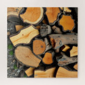 gesneden brandhout legpuzzel (Horizontaal)