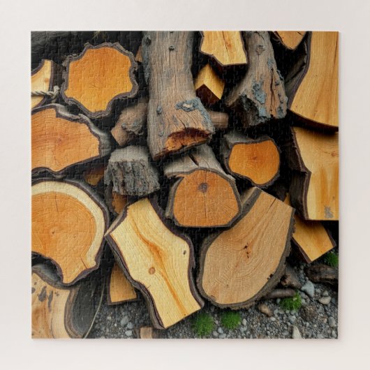 gesneden brandhout legpuzzel (Verticaal)