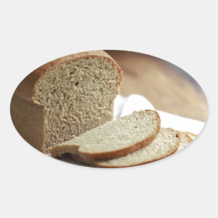 Gesneden brood foto ovale sticker