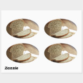 Gesneden brood foto ovale sticker (Vel)
