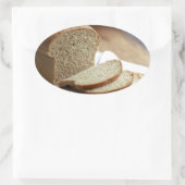 Gesneden brood foto ovale sticker (Tas)