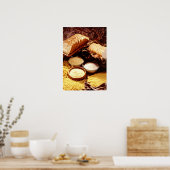 Gesneden brood, meel, rijst en andere deegwaren poster (Keuken)