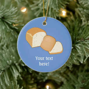 Gesneden broodbrood waarop het eind van de korst i keramisch ornament