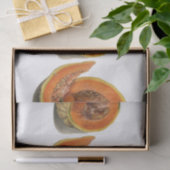 Gesneden cantaloupe meloen illustratie tissuepapier (Geschenk)