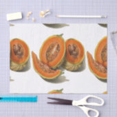 Gesneden cantaloupe meloen illustratie tissuepapier (Craft)