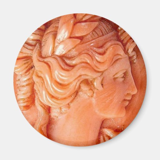 Gesneden Coral Cameo Portret  Sieraden Magneet (Voorkant)